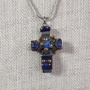 Vintage Liztech Cross Pendant Necklace